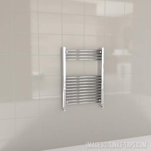 Kartell K-Rail Chrome Straight Bar Heated Towel Rail 600mm x 800mm