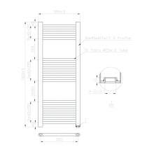 Kartell K-Rail Chrome Straight Bar Heated Towel Rail 400mm x 1000mm