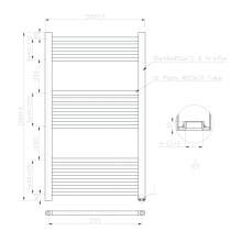 Kartell K-Rail Chrome Straight Bar Heated Towel Rail 600mm x 1000mm