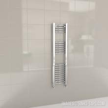 Kartell K-Rail Chrome Straight Bar Heated Towel Rail 300mm x 1200mm