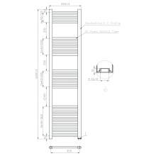 Kartell K-Rail Chrome Straight Bar Heated Towel Rail 400mm x 1600mm