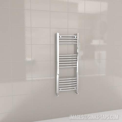 Kartell K-Rail Chrome Curved Bar Heated Towel Rail 400mm x 1000mm