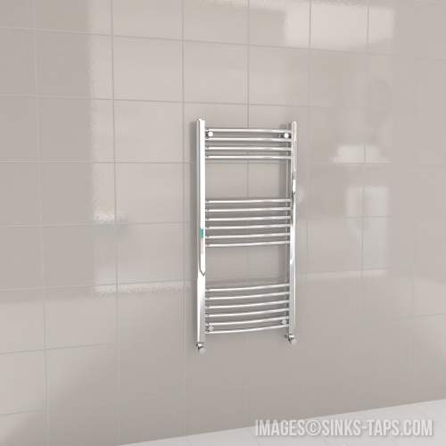 Kartell K-Rail Chrome Curved Bar Heated Towel Rail 500mm x 1000mm