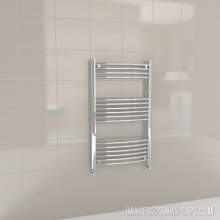 Kartell K-Rail Chrome Curved Bar Heated Towel Rail 600mm x 1000mm