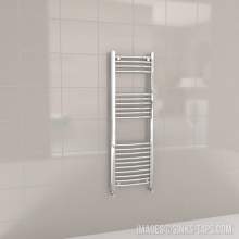 Kartell K-Rail Chrome Curved Bar Heated Towel Rail 400mm x 1200mm