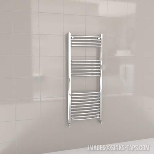 Kartell K-Rail Chrome Curved Bar Heated Towel Rail 500mm x 1200mm