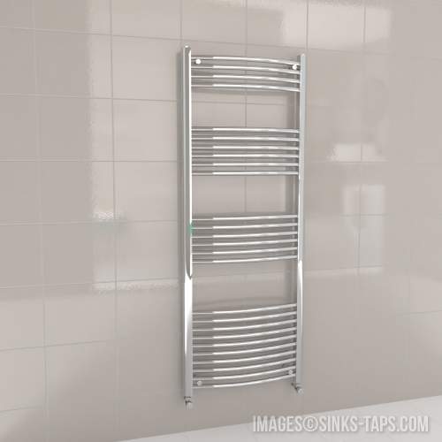 Kartell K-Rail Chrome Curved Bar Heated Towel Rail 600mm x 1600mm