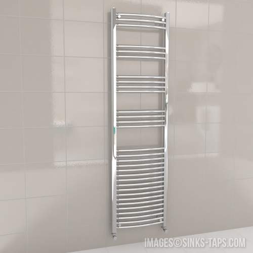 Kartell K-Rail Chrome Curved Bar Heated Towel Rail 500mm x 1800mm