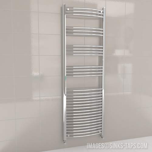 Kartell K-Rail Chrome Curved Bar Heated Towel Rail 600mm x 1800mm