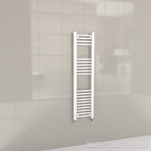 Kartell K-Rail White Straight Bar Heated Towel Rail 300mm x 1200mm