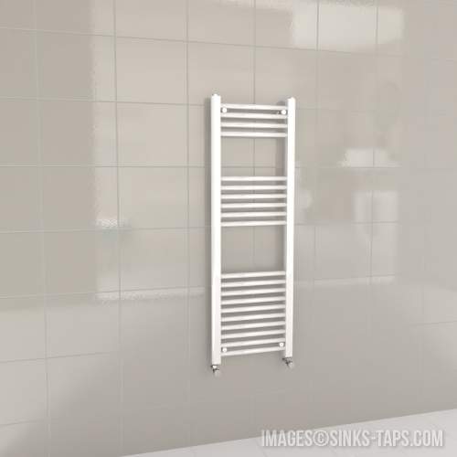 Kartell K-Rail White Straight Bar Heated Towel Rail 400mm x 1200mm