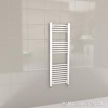 Kartell K-Rail White Straight Bar Heated Towel Rail 400mm x 1200mm