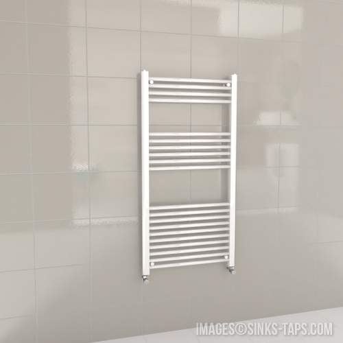 Kartell K-Rail White Straight Bar Heated Towel Rail 600mm x 1200mm