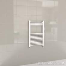 Kartell K-Rail White Straight Bar Heated Towel Rail 500mm x 800mm