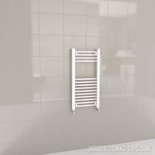 Kartell K-Rail White Straight Bar Heated Towel Rail 400mm x 800mm