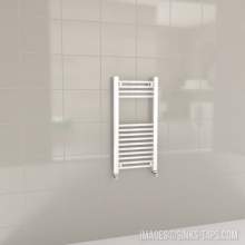 Kartell K-Rail White Straight Bar Heated Towel Rail 400mm x 800mm