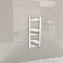 Kartell K-Rail White Straight Bar Heated Towel Rail 400mm x 1000mm