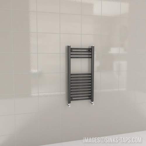 Kartell K-Rail Anthracite Straight Bar Heated Towel Rail 400mm x 800mm