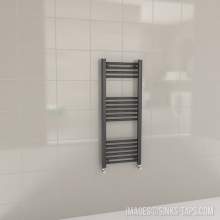 Kartell K-Rail Anthracite Straight Bar Heated Towel Rail 400mm x 1000mm