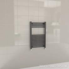 Kartell K-Rail Anthracite Straight Bar Heated Towel Rail 500mm x 800mm