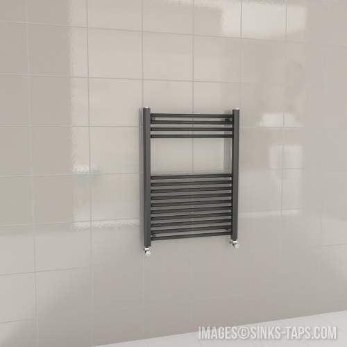 Kartell K-Rail Anthracite Straight Bar Heated Towel Rail 600mm x 800mm