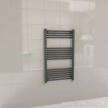 Kartell K-Rail Anthracite Straight Bar Heated Towel Rail 600mm x 1000mm