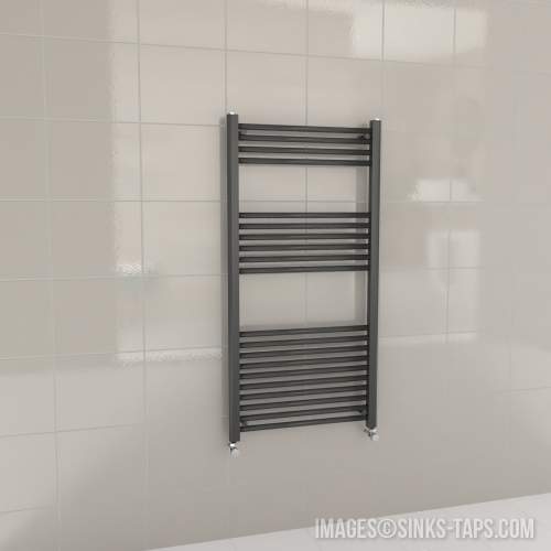 Kartell K-Rail Anthracite Straight Bar Heated Towel Rail 600mm x 1200mm