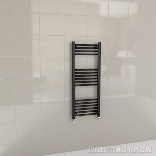 Kartell K-Rail Black Straight Bar Heated Towel Rail 400mm x 1000mm