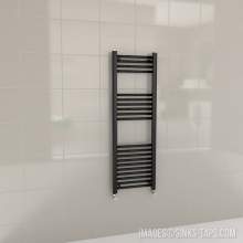 Kartell K-Rail Black Straight Bar Heated Towel Rail 400mm x 1200mm