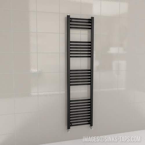 Kartell K-Rail Black Straight Bar Heated Towel Rail 400mm x 1600mm