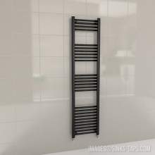 Kartell K-Rail Black Straight Bar Heated Towel Rail 400mm x 1600mm