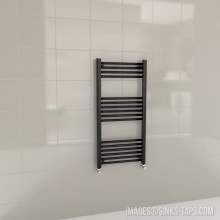 Kartell K-Rail Black Straight Bar Heated Towel Rail 500mm x 1000mm