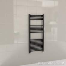 Kartell K-Rail Black Straight Bar Heated Towel Rail 500mm x 1200mm