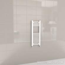 Kartell K-Rail White Curved Bar Heated Towel Rail 300mm x 800mm