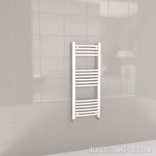 Kartell K-Rail White Curved Bar Heated Towel Rail 400mm x 1000mm