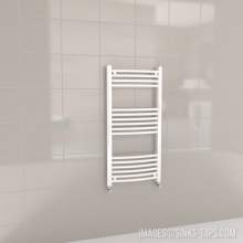 Kartell K-Rail White Curved Bar Heated Towel Rail 500mm x 1000mm