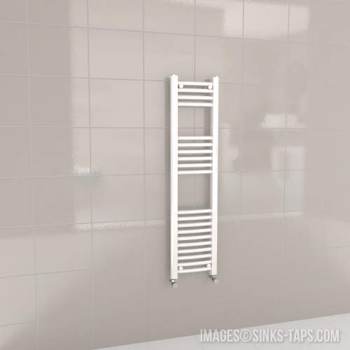 Kartell K-Rail White Curved Bar Heated Towel Rail 300mm x 1200mm