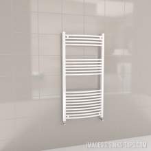 Kartell K-Rail White Curved Bar Heated Towel Rail 600mm x 1200mm