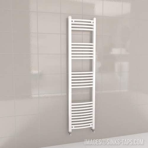 Kartell K-Rail White Curved Bar Heated Towel Rail 400mm x 1600mm