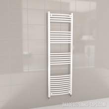 Kartell K-Rail White Curved Bar Heated Towel Rail 500mm x 1600mm