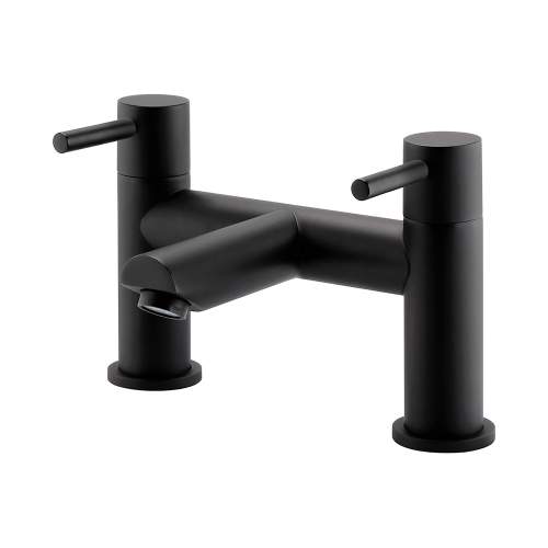 Kartell K-VIT Nero Round Black Twin Lever Bath Filler