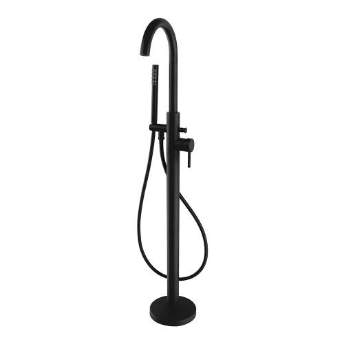 Kartell K-VIT Nero Round Black Floorstanding Bath Shower Mixer