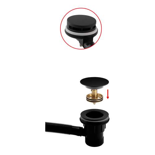 Kartell K-VIT Nero Round Black Click Bath Waste