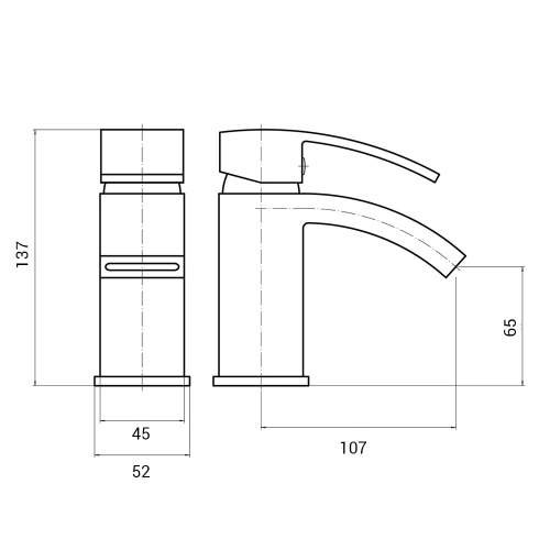 Kartell K-VIT Flair Mono Basin Mixer with Waste