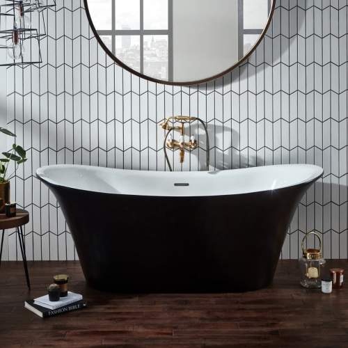 Holborn Bow Graphite 1800mm Traditional Double Ended Freestanding Bath