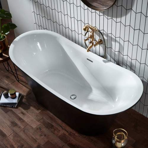 Holborn Bow Graphite 1800mm Traditional Double Ended Freestanding Bath