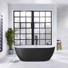 Frontline Summit Graphite 1680mm Luxury Freestanding Double Ended Bath