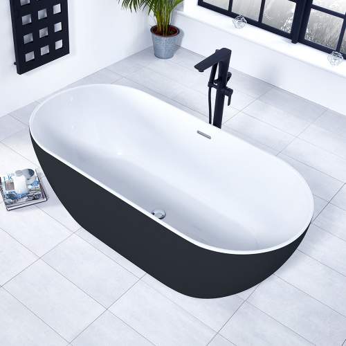 Frontline Summit Graphite 1680mm Luxury Freestanding Double Ended Bath