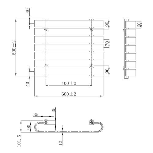 Kartell K-Rad Denver Horizontal White Designer Radiator 600mm x 500mm