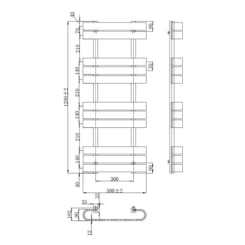 Kartell K-Rad Tampa Anthracite Designer Radiator 1200mm x 500mm